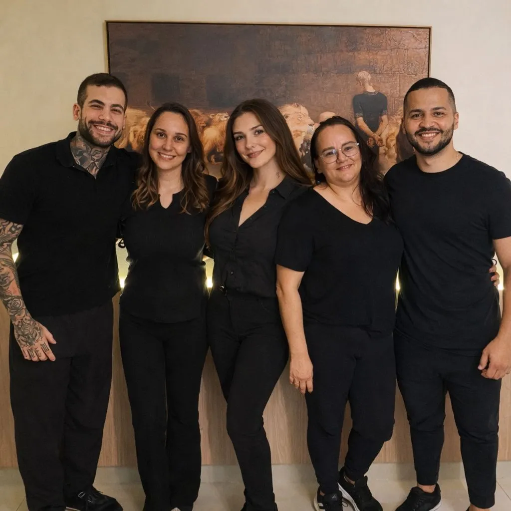 Christiano Leão e a equipe da Clínica Coluna Livre